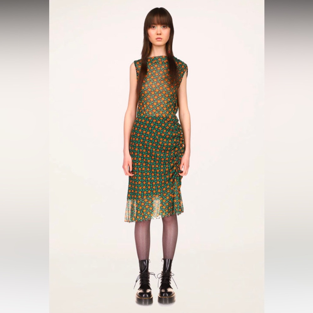 Anna Sui Rosy Dot Mesh Skirt size S - Picture 3 of 12